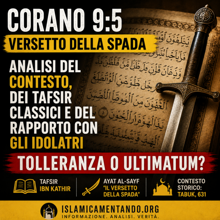 Immagine di anteprima sull’analisi critica di Corano 9:5, il versetto della spada, tra tolleranza religiosa, tafsir classici e idolatri