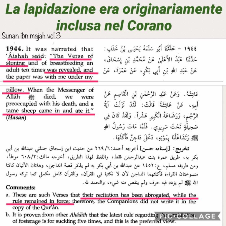 lapidazione nel corano