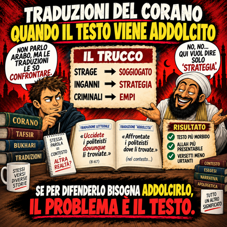 Traduzioni del Corano e confronto tra termini originali e rese addolcite in italiano